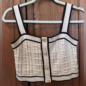 Elegant Cream and Black Women's Top